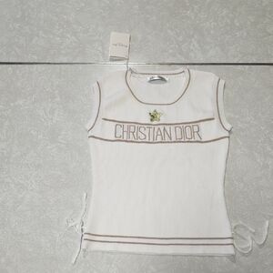 Dior White and Tan Short Sleeve Tee